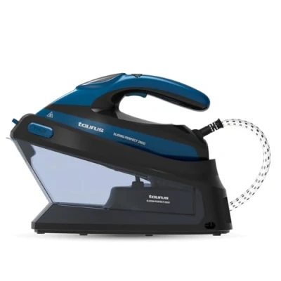 Imagen de Taurus Sliding Perfect 2800 Centro de Planchado 2800W Potencia 5.5 bares presión Pantalla digital Cerámica Super vapor 400g/min Modo ECO vertical Azul