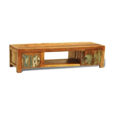 Imagen de Mueble De Tv Madera Reciclada Dos Puertas Estilo Vintage Antiguo