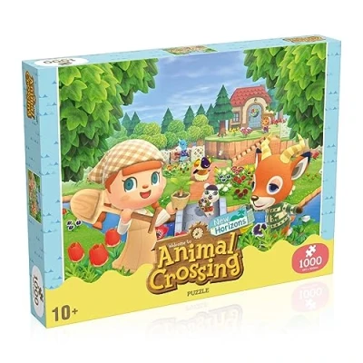 Imagen de Winning Moves Rompecabezas Animal Crossing Puzzle 1000 Piezas Juguetes para niños 10+ años y Todos los Fans del Juego, Jugar Solo o en compañía, Incluye póster