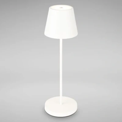 Imagen de B.K.Licht Lámpara de Mesa regulable Inalámbrica para Interior y Exterior, Recargable Mesita Noche LED, Control Tactil, Luz cálida, Decoración Balcón, Camping, Jardín, Blanco, 38 cm