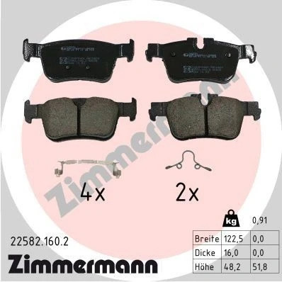 Imagen de ZIMMERMANN 22582.160.2 Juego de pastillas freno preparado para indicador desgaste VOLVO: XC60 II, V90 II Familiar, V60