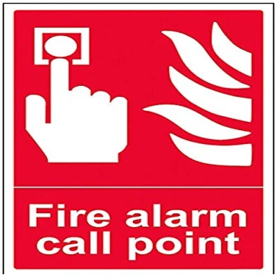 Imagen de Señal de equipos 13001AU R VSafety con la inscripción en inglés «Fire Alarm Call Point», plástico rígido 1 mm, vertical, 200 mm x 300 color rojo (idioma español no garantizado)