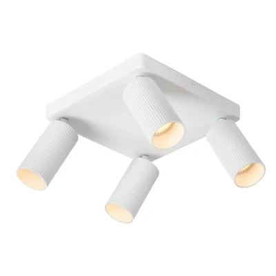 Imagen de Lucide Downlight Clubs, blanco, 4 luces, GU10, aluminio