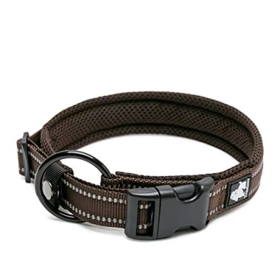 Imagen de WINHYEPET Dog Collar Reflective Sandwich Lining Nylon Webbing Comfortable and Safe Adjustable Buckle Convenient Used for Walking Samll/Medium/Large Neck Ring WHPEU25011 (Purple, M:40 45cm)