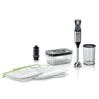 Imagen de Bosch MS6CM61V2 Batidora de mano ErgoMixx Style con vaso, bomba vacío, bolsa vacío y tupper cristal