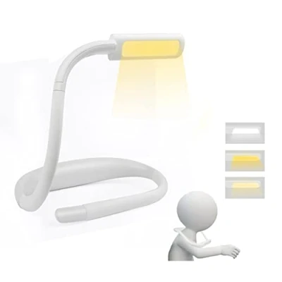 Imagen de SAMLAK Lampara Lectura Para el Cuello, Luz Lectura, Libro LED Rechargeable 1800mAh, Cama Ajustable Brillo de 3 Colores, Reading Light Leer, Tejer, Reparar，blanco