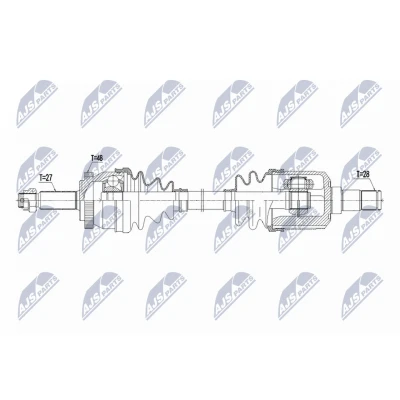 Imagen de NTY NPW KA 414 Árbol de transmisión Eje delantero, izquierda 673mm KIA: Carens III (UN) 2.0 CRDi 135, 1.6 CVVT, 115, 140 2006