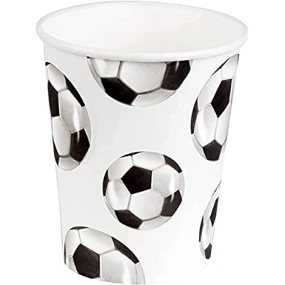 Imagen de Boland 62521 Juego de 10 tazas fiesta fútbol, 210 ml, ecológicas, 100% papel, cumpleaños