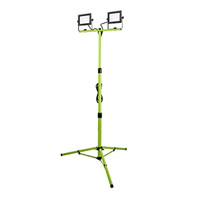 Imagen de Luceco Foco de Trabajo Trípode 2x 30W, Luz Portátil IP65 Impermeable, Lampara LED para Obras, Jardines, Automóviles, Garajes