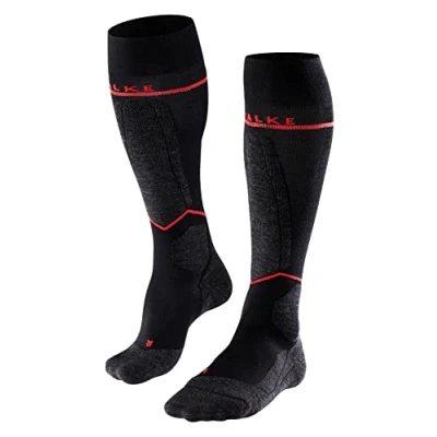 Imagen de FALKE SK4 Energizing Light W Kh lana hilo funcional con compresión 1 par, Calcetines de esquí Mujer, Negro Black Mix 3010, 39 40