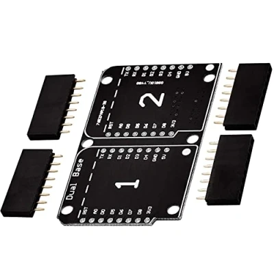 Imagen de AZDelivery Dual Base Shield PCB Board Placa Doble para D1 Mini NodeMCU ESP8266 con E Book Incluido!