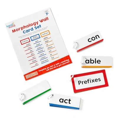 Imagen de Learning Resources Set de tarjetas pared morfología, 7+, habilidades lectura y alfabetización, fonética, recursos visualización para profesores, alfabetización