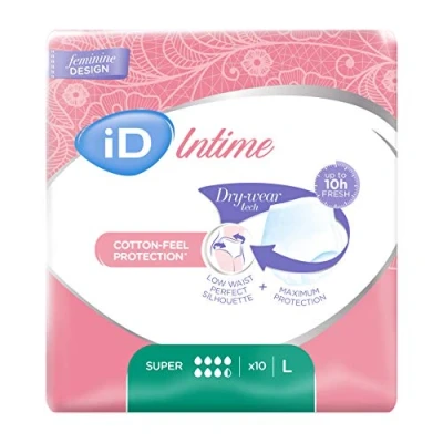 Imagen de D.I.D iD Intime Pants Super discreto y cómodo, ropa interior para mujer huida de orina e incontinencia, talla L, 10 unidades