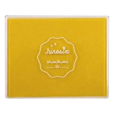 Imagen de almohadillas de tinta gran tamaño para manualidades, lavable, recortes, niños, sellos goma, tarjetas bricolaje (amarillo limón)