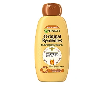 Imagen de Garnier Champú Reconstituyente con Tesoros de Miel, Negro, 300 ml (Paquete 1)