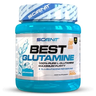 Imagen de Best glutamine L Glutamina en polvo para el crecimiento muscular y la recuperación post entrenamiento sin sabor 100% pura (300 g)