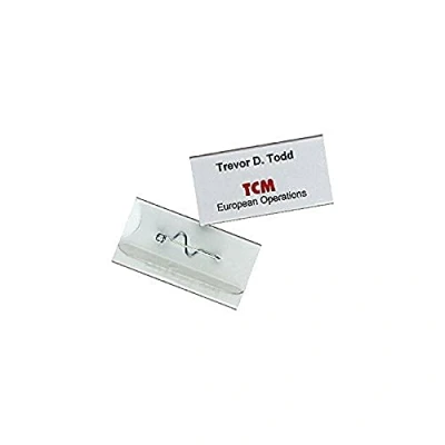 Imagen de Durable 860619 Portanombres, aguja ondulada, punta oculta, plástico transparente, 60 x 30 mm, 10 pcs