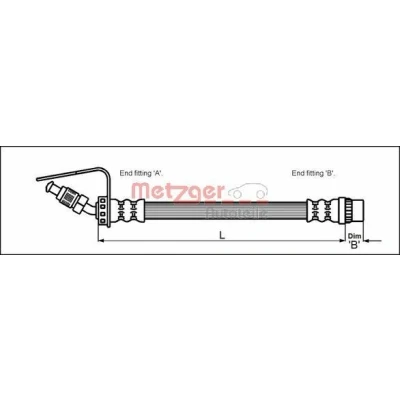 Imagen de METZGER 4114762 Latiguillos de Freno 571 M10 x 1 RENAULT: MASTER 2 Kasten, Bus