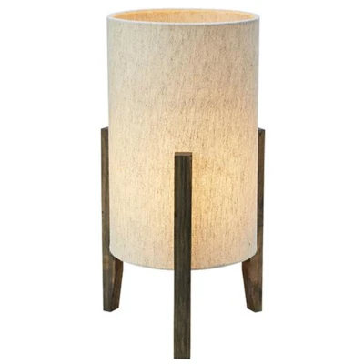 Imagen de Markslöjd Lámpara de mesa Eruca, altura 39 cm, marrón/beige, madera/lino