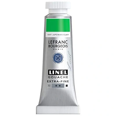 Imagen de Lefranc Bourgeois Linel Gouache Tubo extrafino (14 ml), color verde japonés claro
