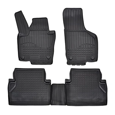 Imagen de Alfombrillas de Goma 3D para Coche, compatibles con Sharan 2, a Partir 2010, Ajuste Individual Borde Alto Aprox. 4 5 cm, Todas Las Condiciones climáticas, Piezas