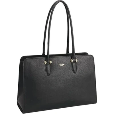 Imagen de David Jones Bolso de mano para mujer, talla grande, XL, el hombro, cursos escolares, trabajo empresarial, formato A4, piel sintética, asa larga, comprador, bolsa ordenador,