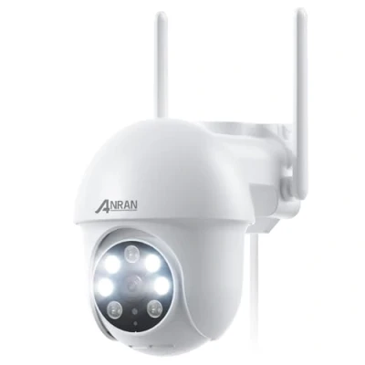Imagen de ANRAN 5MP Cámara Vigilancia WiFi Exterior, Seguimiento Automático, Detección de Movimiento, Visión Nocturna en Color, Alarma Sonora y Luminosa, 24/7 Grabación Vídeo, Compatible Alexa, P3 Máx Blanco