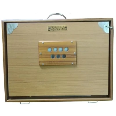 Imagen de NAAD MUSIC Caja shruti profesional, original de Calcuta, XL, probada, respiración sonora extralarga 13 paradas, do do, 440Hz, madera teca, incluye instrucciones (idioma español no garantizado)