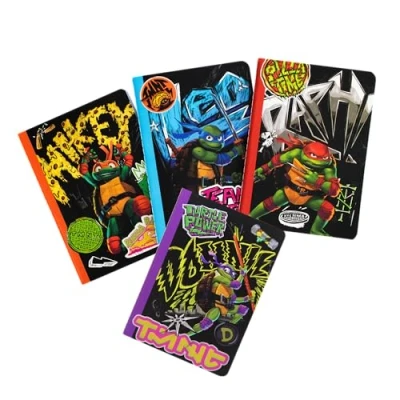Imagen de Ninja Turtles Cuadernos TMNT, 4 x A6 cuadernos, 40 páginas rayadas cada uno, diferentes motivos, mercancía oficial