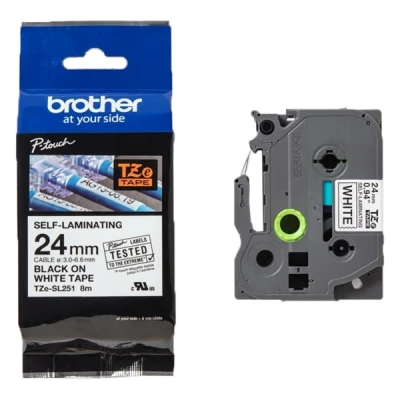 Imagen de BROTHER TZeSL251 tape Black on White
