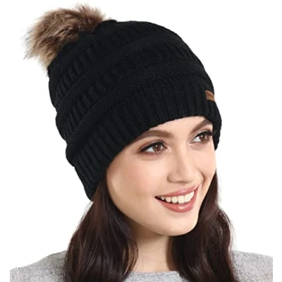 Imagen de Brook + Bay Gorro Invierno Mujer con Pompon Gorros Suave y Cálido de Pelo Tela Que No Pica