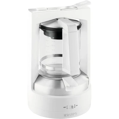 Imagen de Krups KM468210 Cafetera de goteo, 850 W, 1 L, acero inoxidable/vidrio, blanco