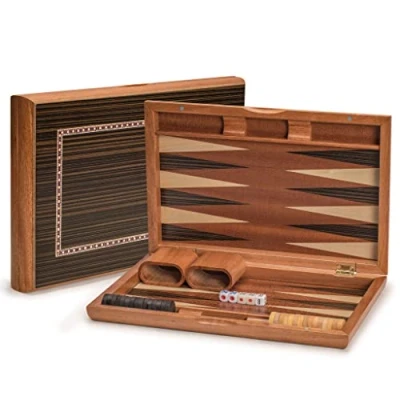 Imagen de Yellow Mountain Imports Juego de Backgammon Madera, “Dorne con Fichas y Accesorios Tablero 33 centimetros