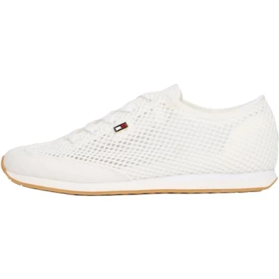 Imagen de Tommy Hilfiger Runner Sneaker Mujer Low Profile con malla, Blanco (Ecru), 38