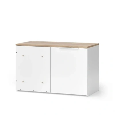 Imagen de Vicco Cómoda esquinera Wido, Blanco/Sonoma, 80 x 50 cm con Puerta