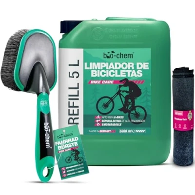 Imagen de Bio Chem Limpiador de cuadros bicicletas 5L + manopla lavado cañón espuma desengrasante antioxidante para bicicletas, montaña, carretera, eléctricas