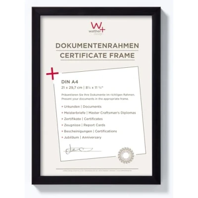 Imagen de Walther Design JK130B Construction, marco de diseño, poliestireno, negro, 21 x 29,7 cm