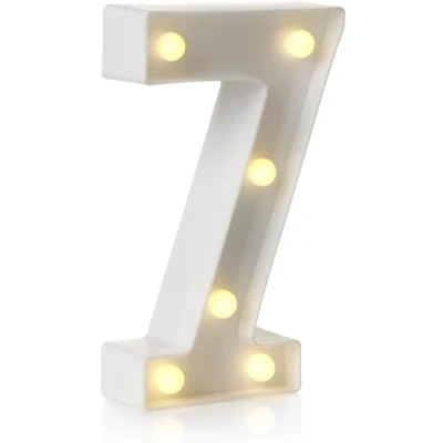 Imagen de Letrero de luz LED con letras y números del alfabeto para decoración hogar, fiesta cumpleaños, eventos, luces nocturnas, 22 cm (7)