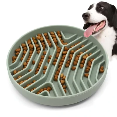 Imagen de Comedero Perro Antivoracidad, Puzzle Antideslizante, Antivoracidad Promueve una Alimentación Saludable y Digestión Lenta Plato Adecuado para Mascotas Pequeñas/Medianas/Grandes
