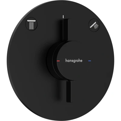 Imagen de hansgrohe DuoTurn S, grifo de ducha empotrado para 2 funciones, monomando redondo, mezclador iBox universal 2, negro mate