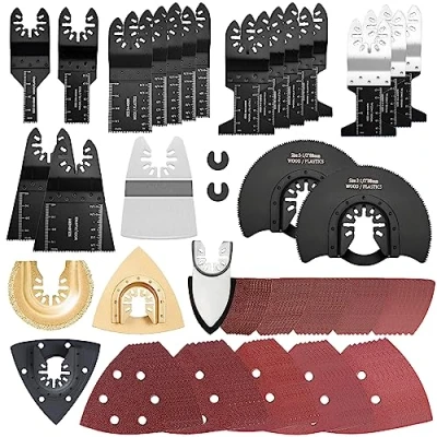 Imagen de Universal Accesorios para Herramientas Oscilantes Multifunción Hojas de Sierra Oscilante Lijar, Moler y Cortar Cuchillas Cuchilla Corte Metal Madera Plástico Azulejo Clavo