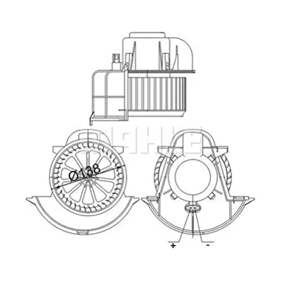 Imagen de MAHLE ORIGINAL AB 113 000S Ventilador de Calefacción para vehículos con climatizador automático vehíc. volante a la izquierda norauto, oscaro