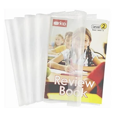 Imagen de Forros para Libros Transparente Paquete de 10 Cubiertas Protectoras y Cuadernos Encuadernación con Solapa Ajustable Polipropileno (30cm x 21cm)