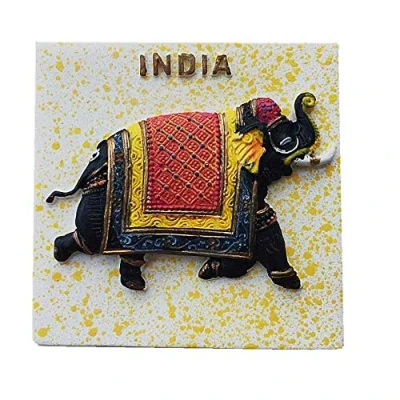 Imagen de imán para nevera con diseño de elefante 3D la India, decoración del hogar y cocina,