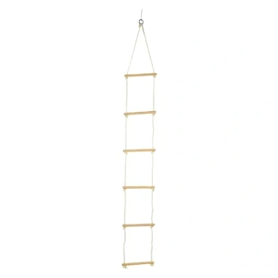 Imagen de Small Foot Strickleiter mit sechs Holzsprossen, 2 m, Kletterspielzeug für drinnen und draußen, bis ca. 75 kg, 1048 Juguetes, Color marrón, Approx. 70.87&quot;x15.75&quot;