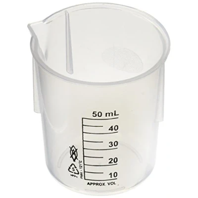 Imagen de Neolab 4 0038 Vaso con boquilla sin asas, graduado, polipropileno, 50 ml, color natural