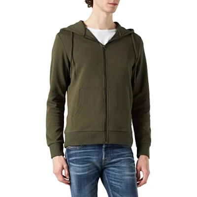 Imagen de Jack &amp; Jones Jjebasic Sweat Zip Hood Noos Sudadera con Capucha de Deporte, Verde (Night Forest), S para Hombre