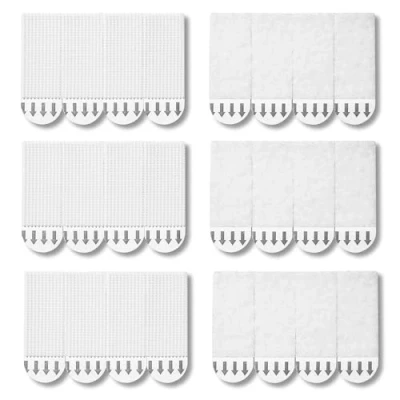 Imagen de Tiras para colgar cuadros, resistentes, 12 pares (24 tiras) lienzos sin clavos, calcomanías marco de fotos pared, cuadros cinta montaje gancho y bucle.