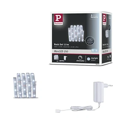 Imagen de Paulmann 79872 Strip LED MaxLED 250 juego básico 1,5 m luz diurna IP44 Protect Cover incl. 1x6 W, strip, regleta, tira de 6500 K