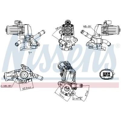 Imagen de NISSENS 98238 Válvula EGR sin radiator FORD: Transit Mk6 Furgón, V363 Tourneo, PEUGEOT: Boxer Bus